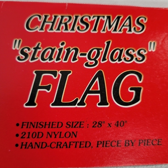 New Les Fleurs Christmas Stain Glass Nylon Flag Santa on Sled - Picture 4 of 6